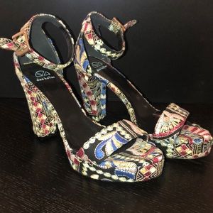 Dee Keller Ramsey textile heels